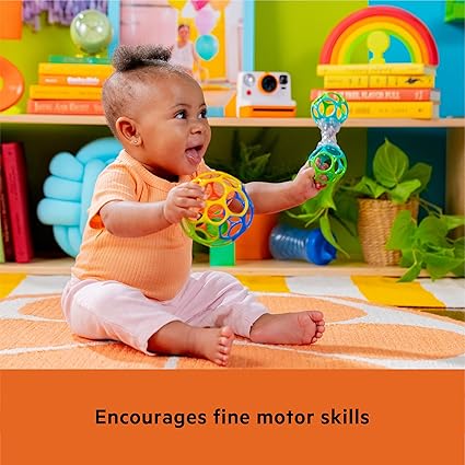 Bright Starts Oball Bundle – Easy-Grasp Ball & Rattle Toy Set for Newborns - Urbizia