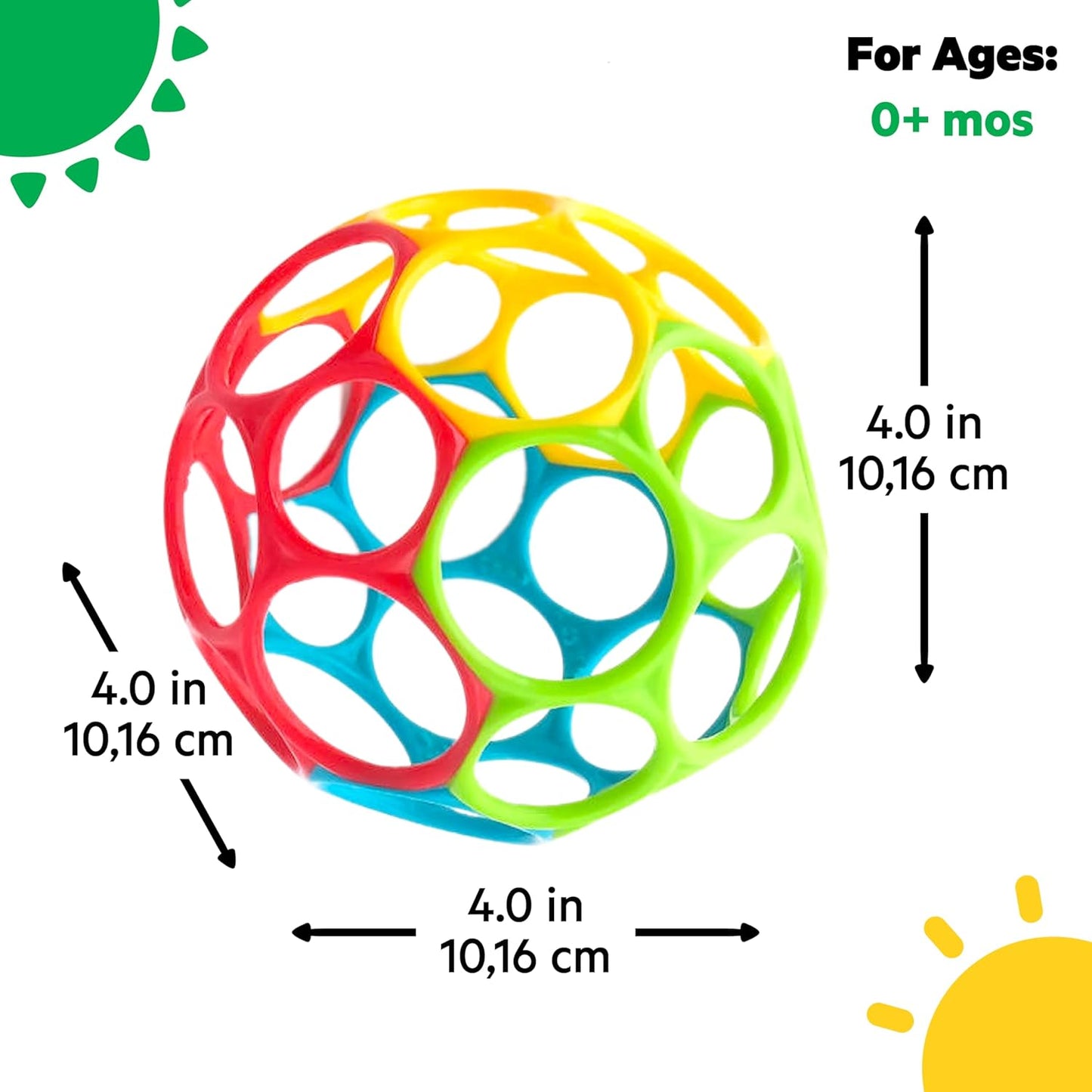 Bright Starts Oball Bundle – Easy-Grasp Ball & Rattle Toy Set for Newborns - Urbizia