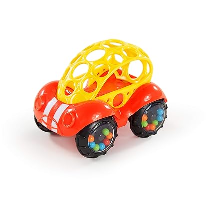 Bright Starts Oball Rattle & Roll Car – Easy-Grasp BPA-Free Infant Toy - Urbizia