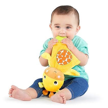 Bright Starts Snuggle & Teethe – Plush Giraffe Baby Teething Toy - Urbizia