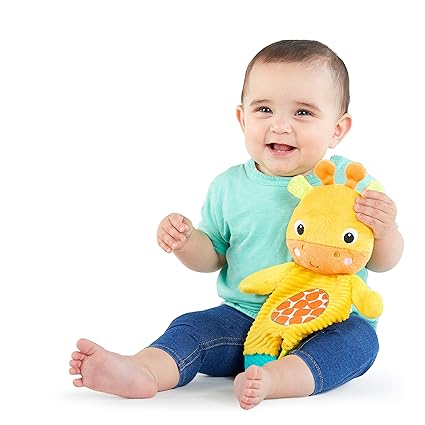 Bright Starts Snuggle & Teethe – Plush Giraffe Baby Teething Toy - Urbizia