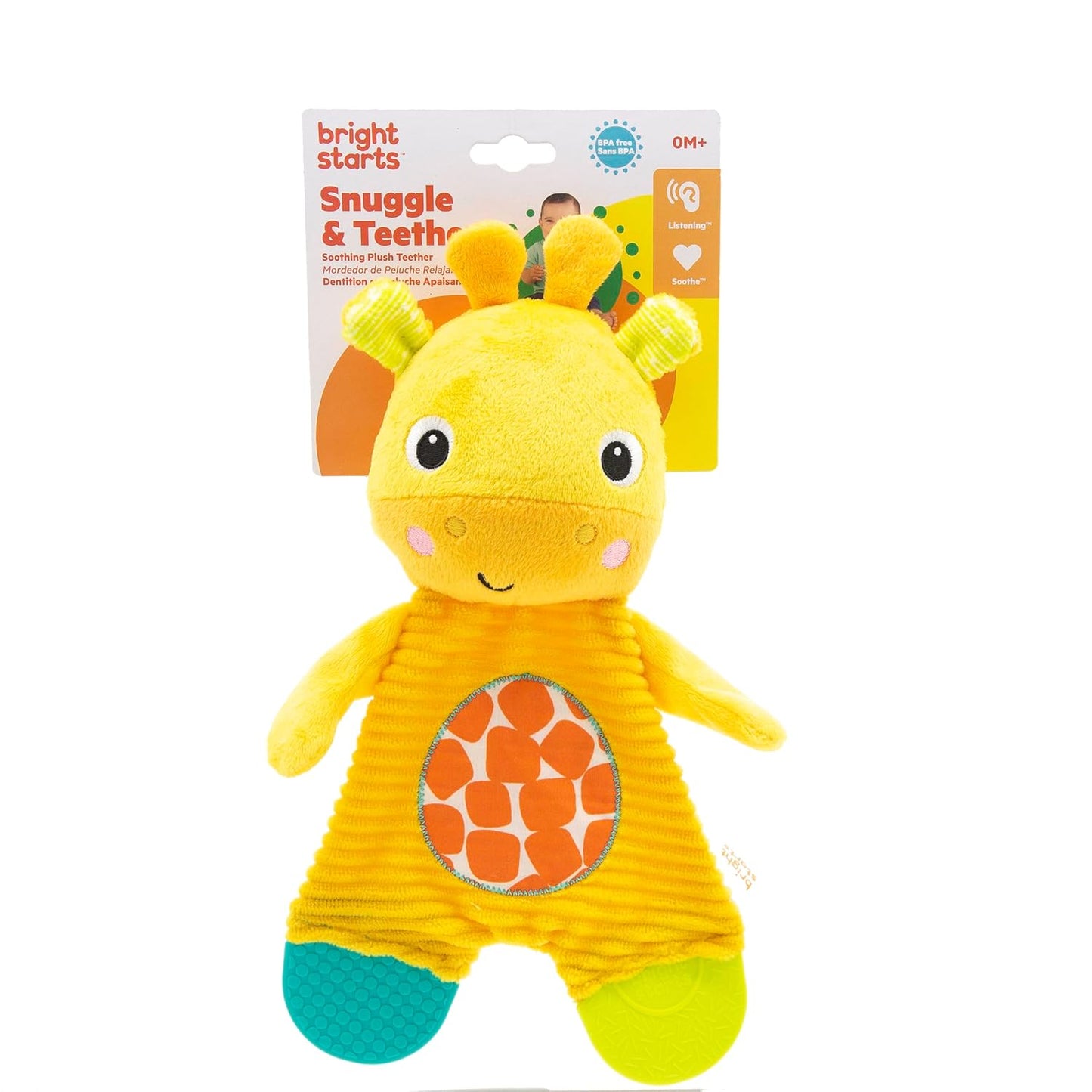 Bright Starts Snuggle & Teethe – Plush Giraffe Baby Teething Toy - Urbizia