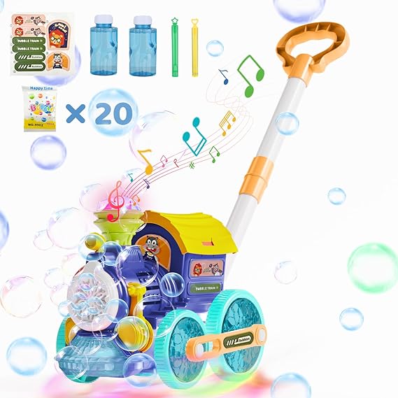 Bubble Machine Train – Musical Light-Up Bubble Blower for Kids - Urbizia