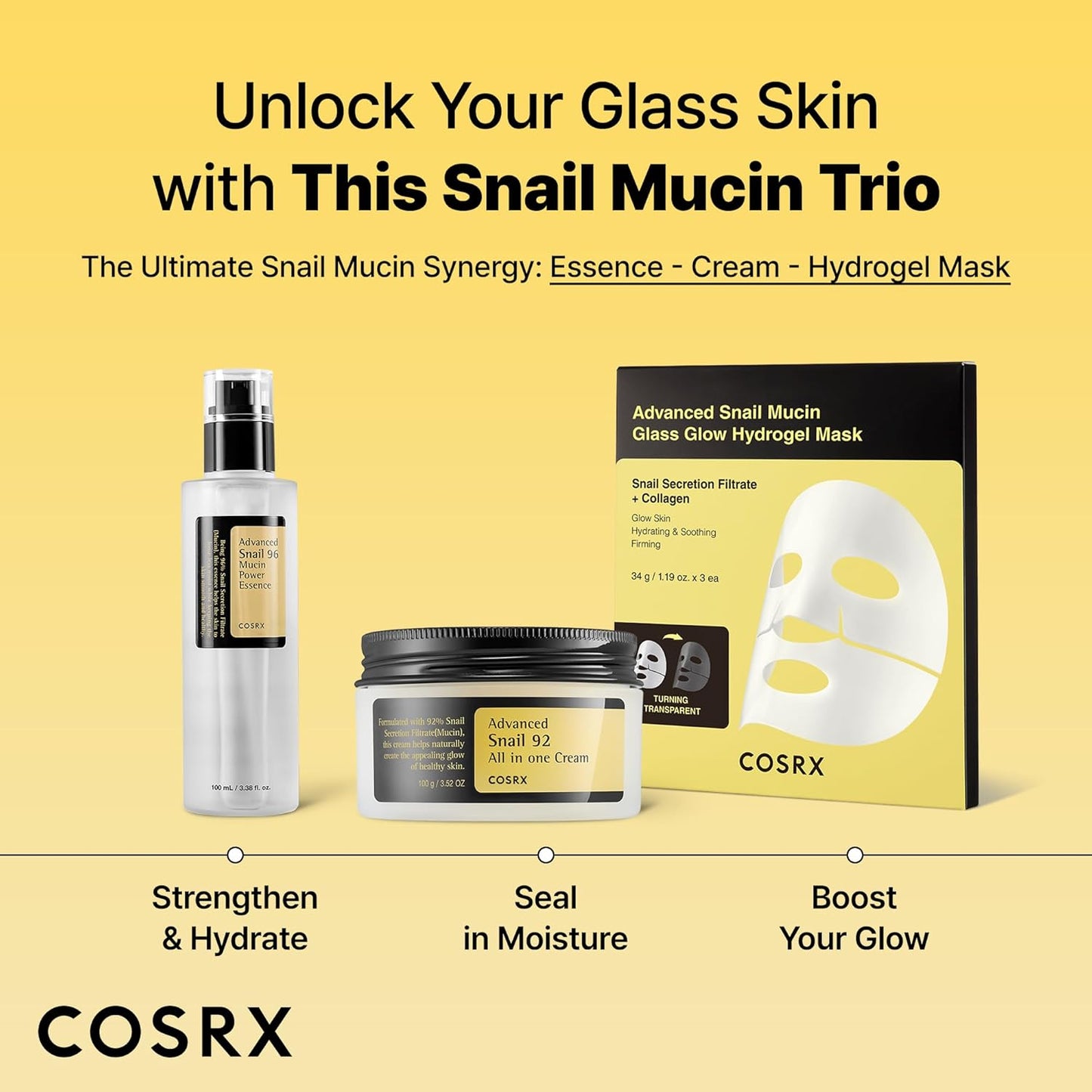 COSRX Snail Mucin 92% Face Moisturizer – Korean Hydrating Cream 3.52oz - Urbizia