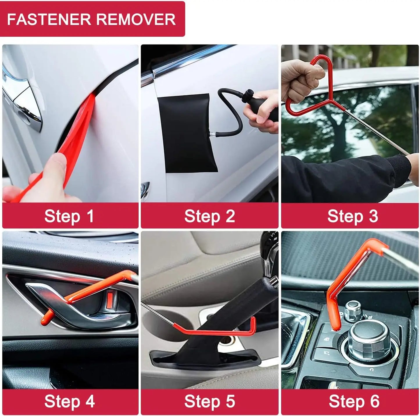 Car Door Tool Kit – 21/18 PCS Auto Window & Door Opening Repair Set with Air Pump