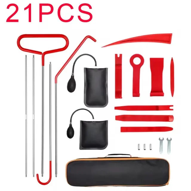 Car Door Tool Kit – 21/18 PCS Auto Window & Door Opening Repair Set with Air Pump