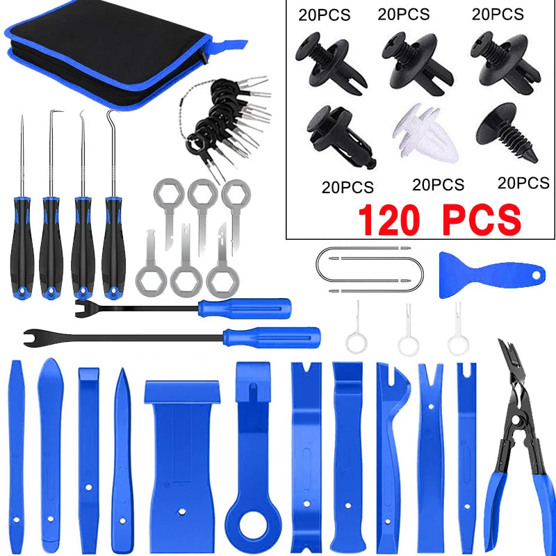 Car Door Trim Removal Pry Tool Kit – Dashboard & Audio Disassembly Repair Set (5 / 11 / 41 / 161 Pcs)