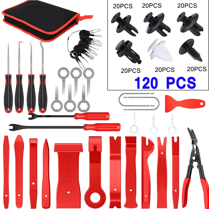 Car Door Trim Removal Pry Tool Kit – Dashboard & Audio Disassembly Repair Set (5 / 11 / 41 / 161 Pcs)