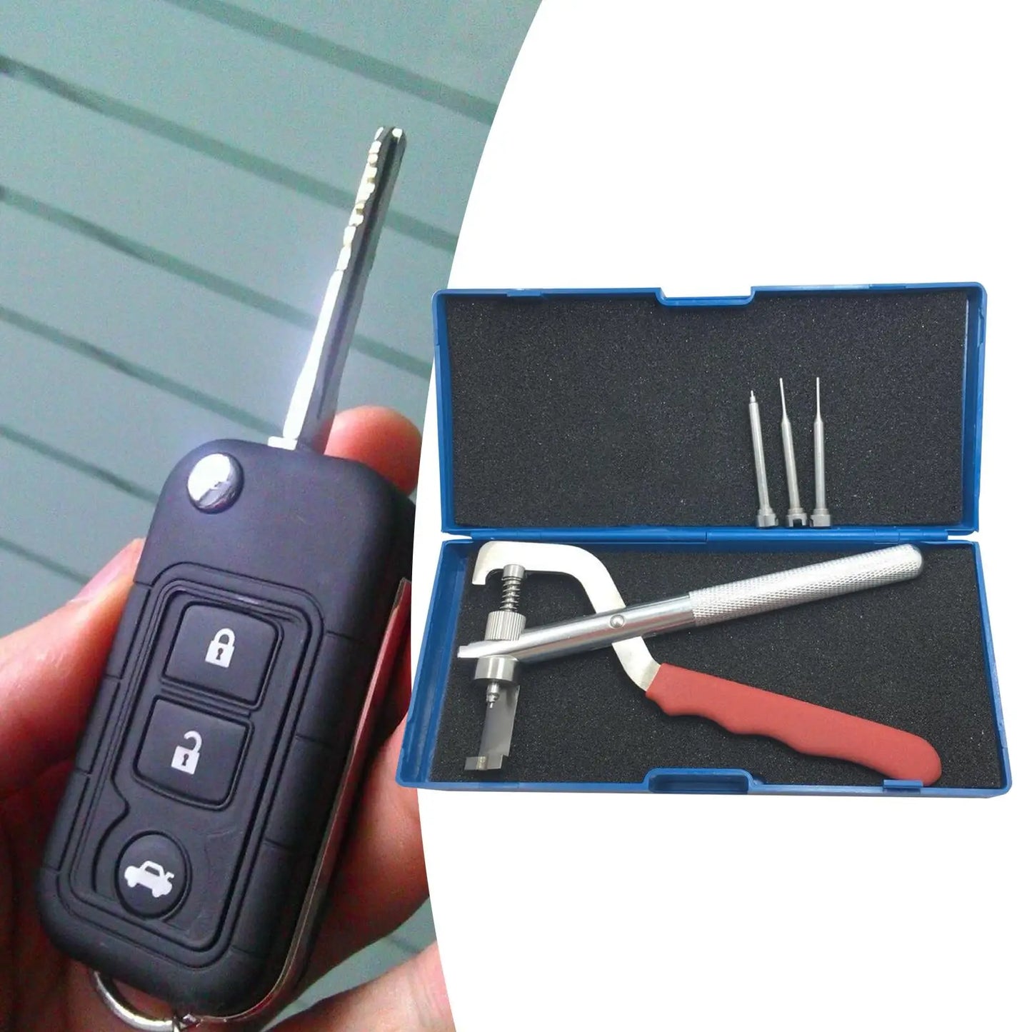 Car Folding Key Disassembly Tool – Pin Removal Clamp for Flip Key Repair