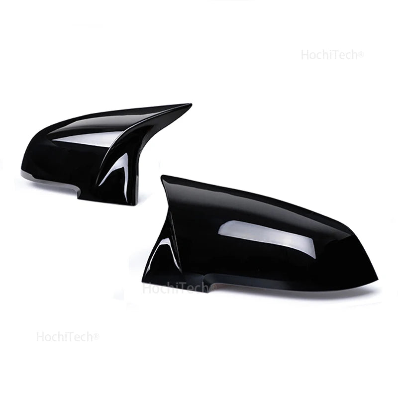 Carbon Fiber Rearview Mirror Cover Caps for BMW (2pcs, Black Pattern)