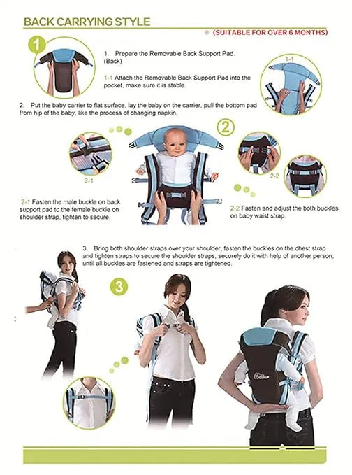 CdyBox Adjustable 4 Positions Baby Carrier – Pink - Urbizia