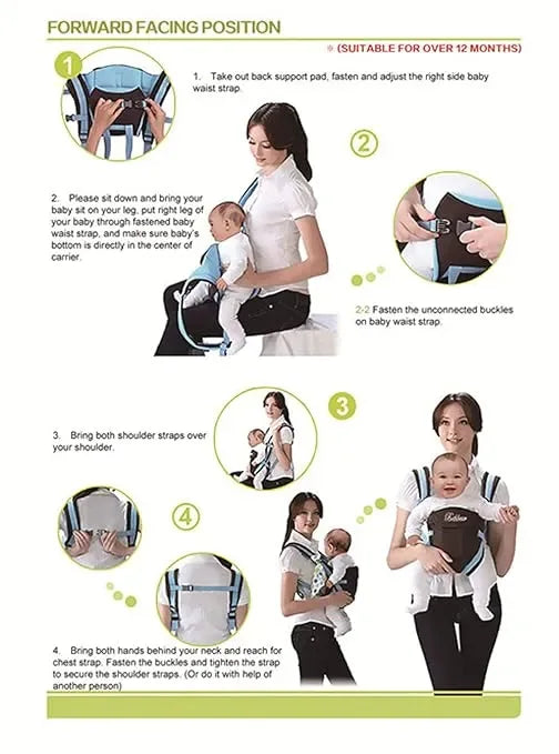 CdyBox Adjustable 4 Positions Baby Carrier – Pink - Urbizia