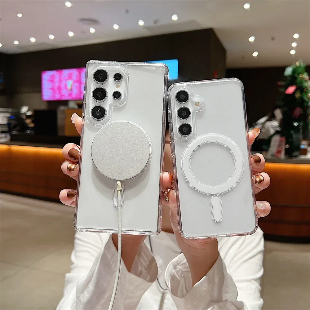 Clear Magnetic Case Samsung | Wireless Charging Ready
