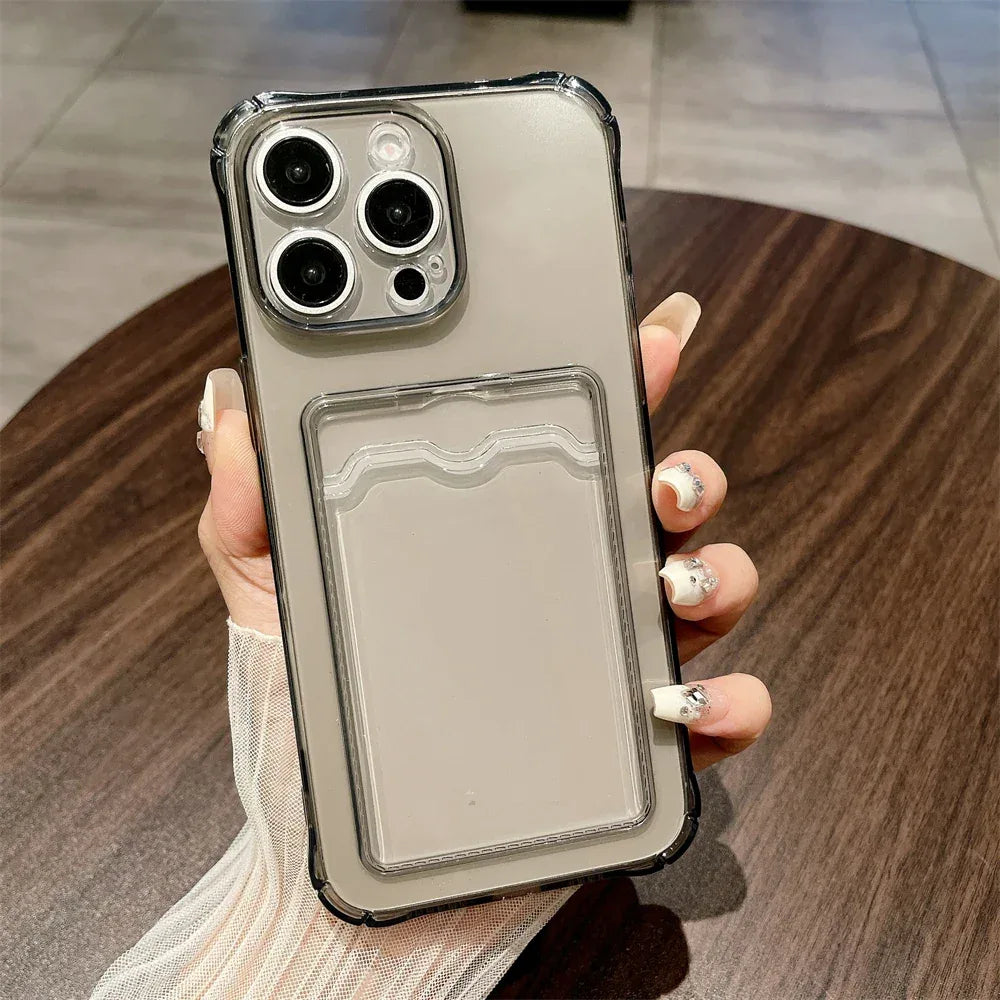 Clear Wallet Case for iPhone with Card Holder