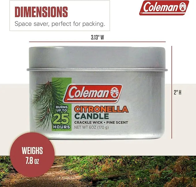 Coleman Pine Scented Citronella Candle - Urbizia