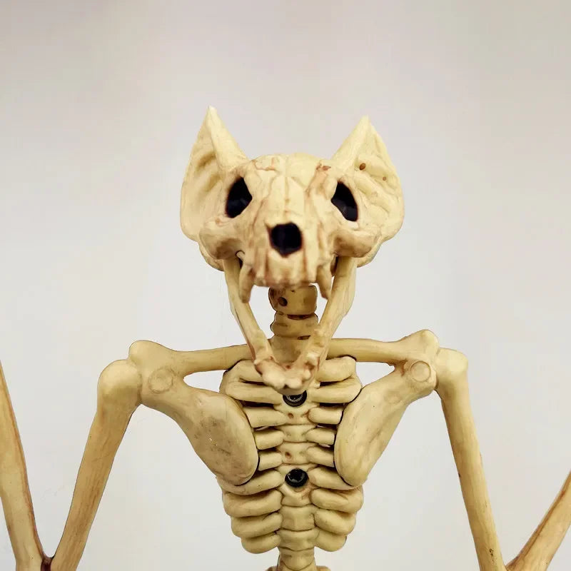 Creative Halloween Scary Skeleton Decoration – Crouching Cat Skeleton Skull Model