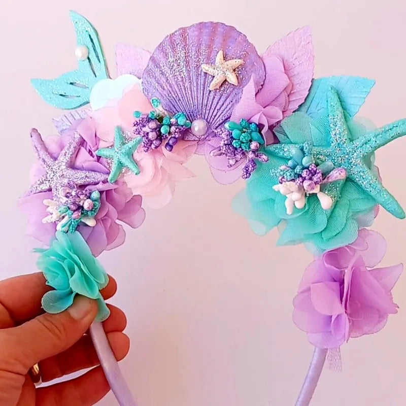 Disney Purple Mermaid Headpiece – Hair Hoop & Sequins Fairy Princess Wand Accessories for Kids Dress-Up