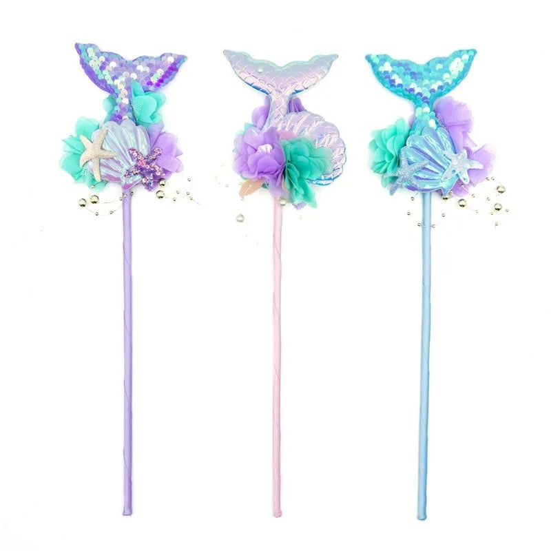 Disney Purple Mermaid Headpiece – Hair Hoop & Sequins Fairy Princess Wand Accessories for Kids Dress-Up
