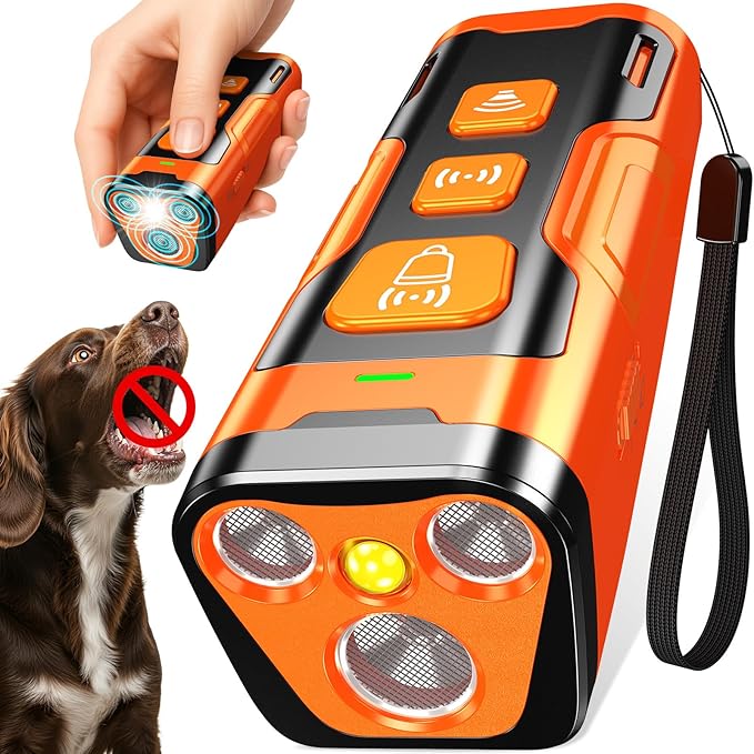 Dog Bark Deterrent Device – Ultrasonic Anti-Barking Training Tool with 6 Modes & Rechargeable Design - Urbizia