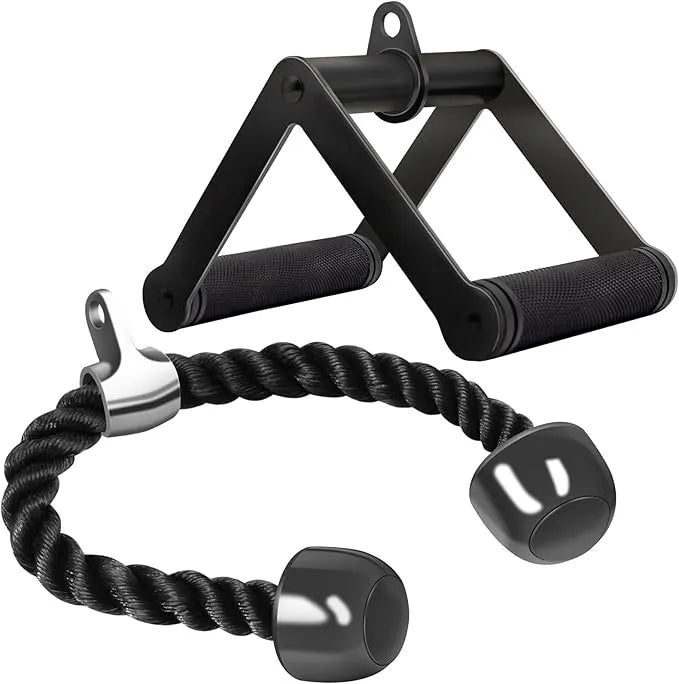Double D Row Handle & Tricep Rope Set – Steel & Nylon - Urbizia