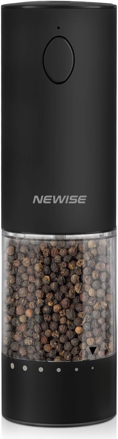 Electric Salt & Pepper Grinder Set – Rechargeable, Adjustable Coarseness, Stainless Steel with Light - Urbizia