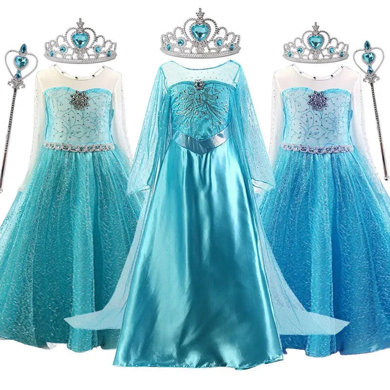 Elsa Dress for Girls – Birthday, Halloween, Carnival & Cosplay Princess Costume for Kids (3-10 Yrs)