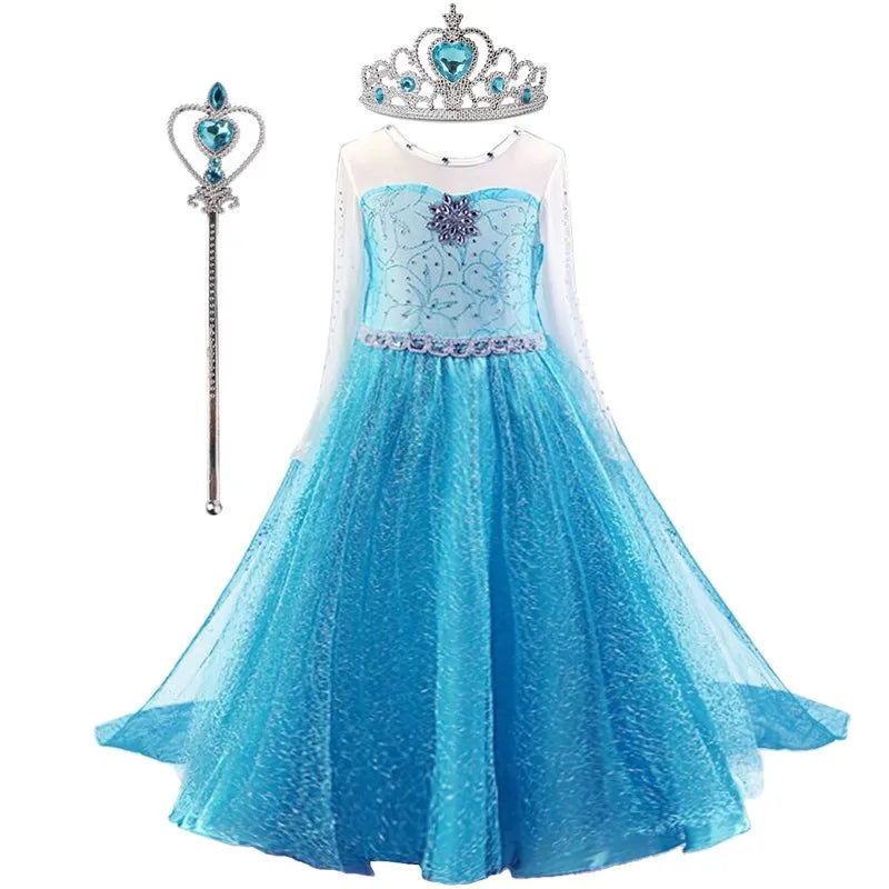 Elsa Dress for Girls – Birthday, Halloween, Carnival & Cosplay Princess Costume for Kids (3-10 Yrs)