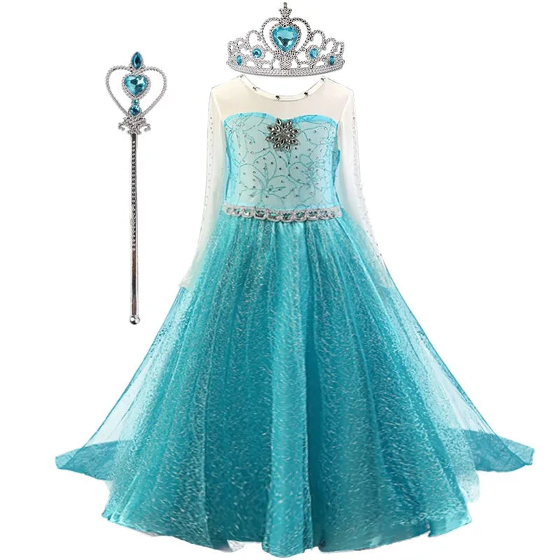 Elsa Dress for Girls – Birthday, Halloween, Carnival & Cosplay Princess Costume for Kids (3-10 Yrs)