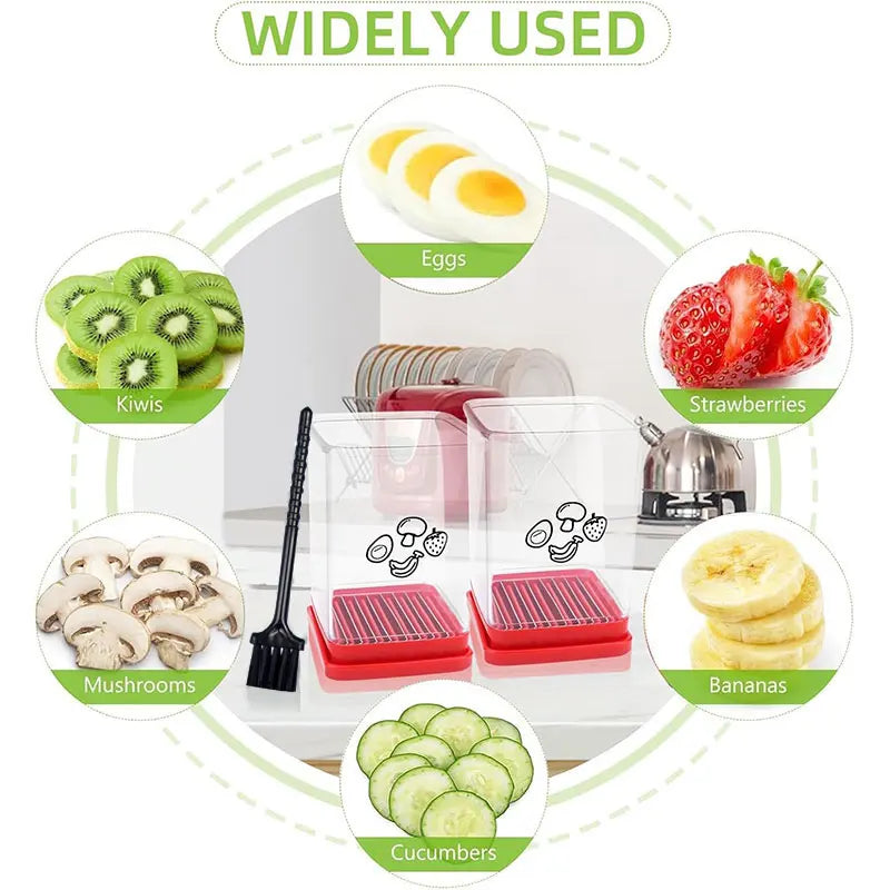 Fruit Speed Cup Slicer – Push Plate Egg, Strawberry & Banana Cutter