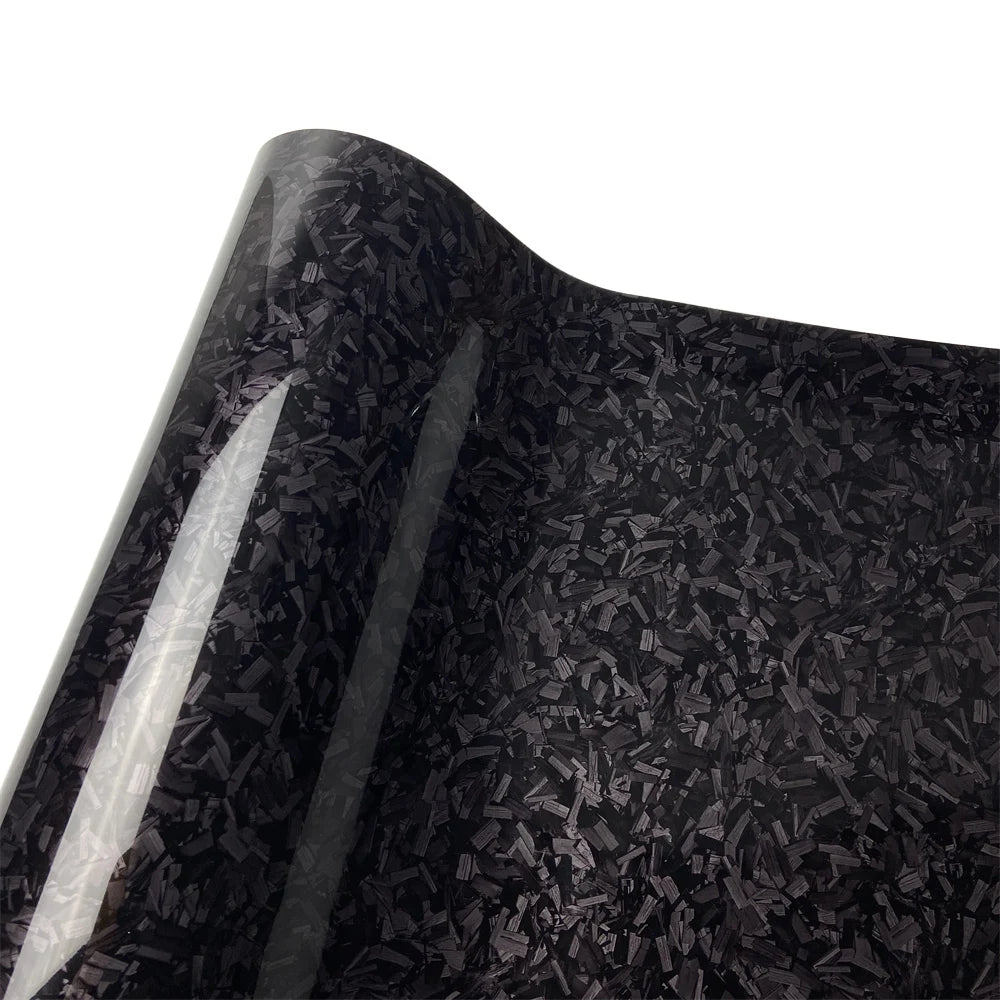 Glossy Forged Carbon Fiber Vinyl Wrap – Air Bubble Free Car Decal for Auto & Motor