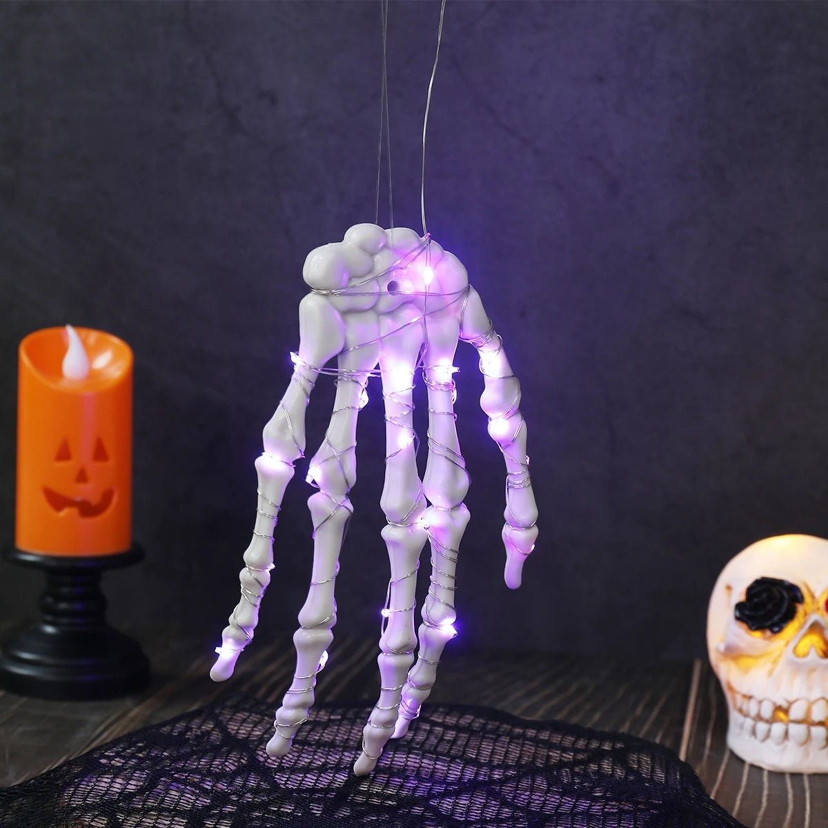 Glowing Skeleton Hand – Halloween Horror Hanging Decoration