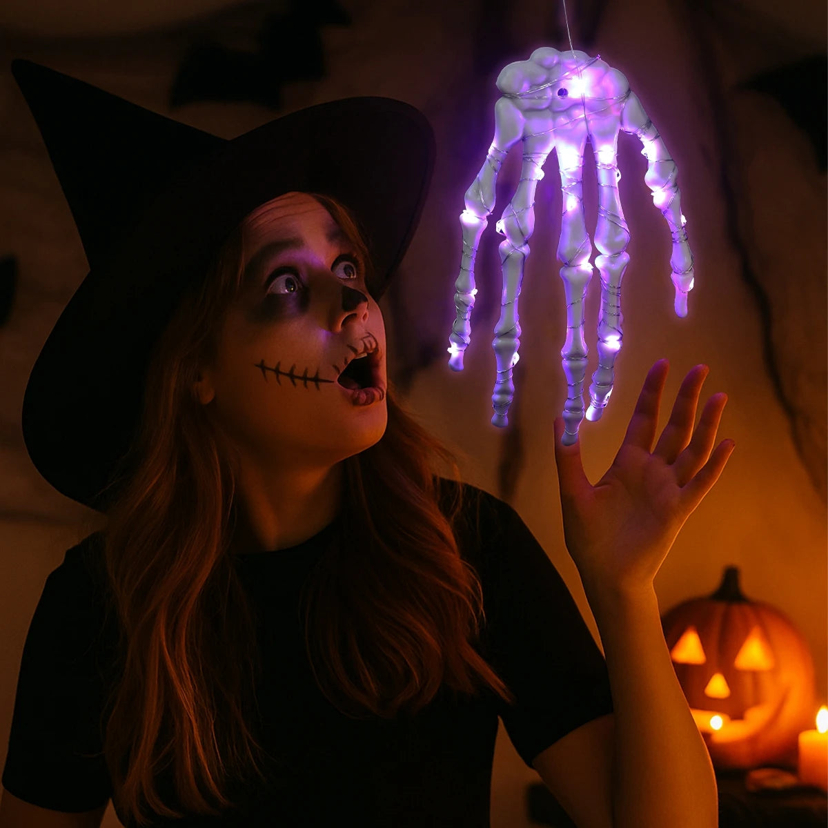 Glowing Skeleton Hand – Halloween Horror Hanging Decoration