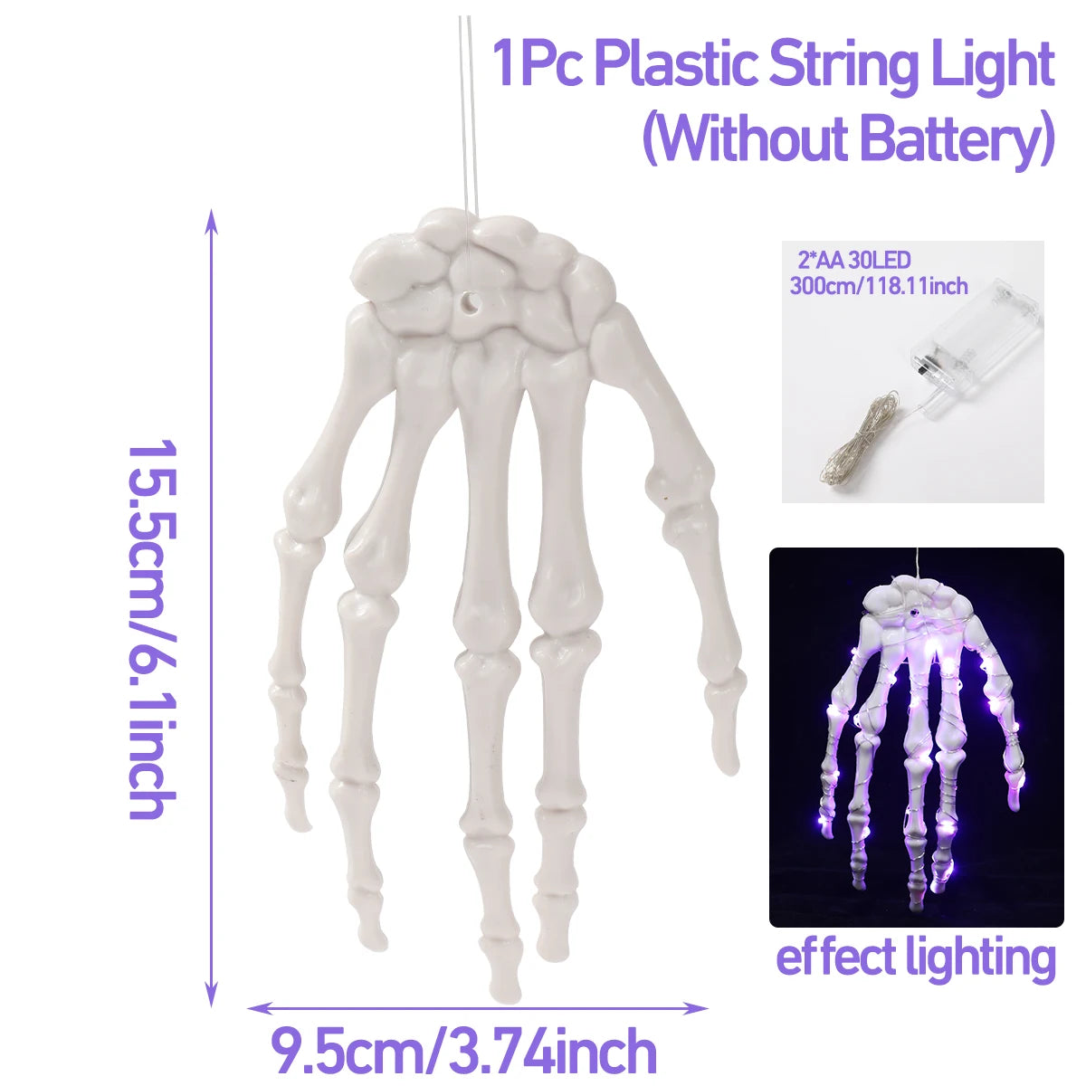 Glowing Skeleton Hand – Halloween Horror Hanging Decoration