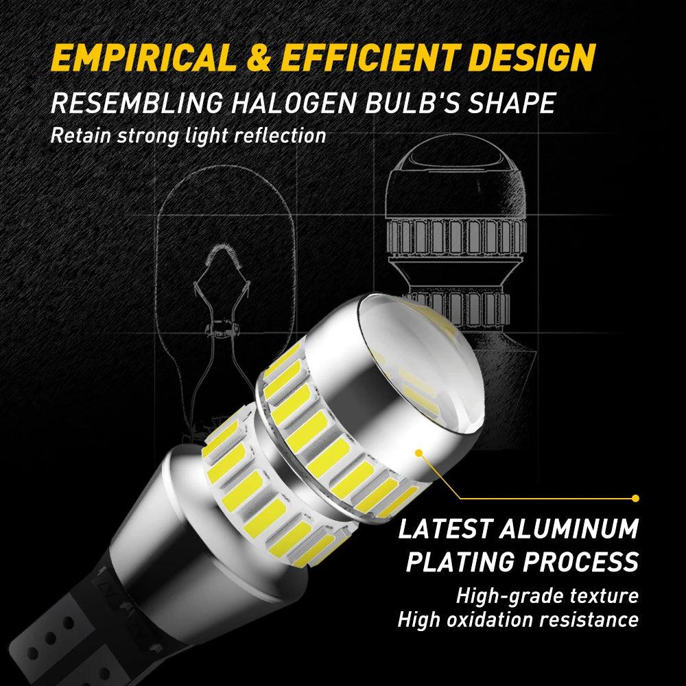 AUXITO 2Pcs 921 912 T15 LED Reverse Lights Bulb 6000K White T16 Car Backup Parking Light W16W Car Lights 4014SMD Super Bright