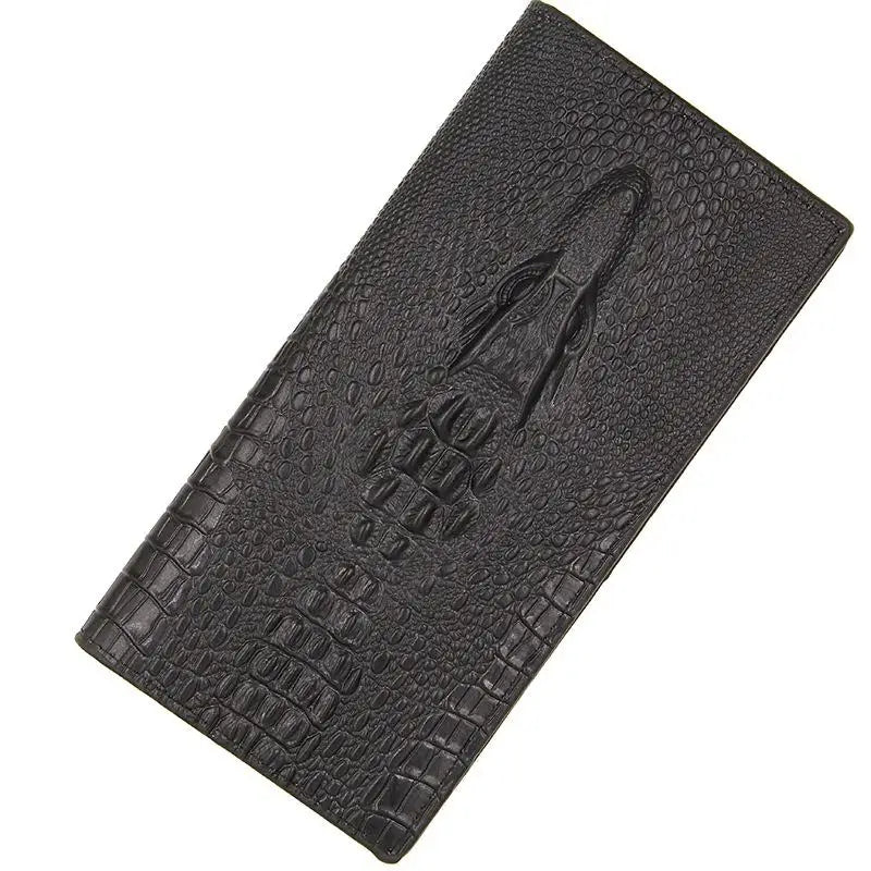 Men's Wallets Alligators Carteras Thin Mens Wallet PU Leather Clutch Made of Crocodile Pattern Long Purse Portafoglio Uomo