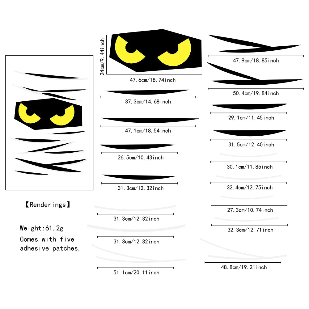 Halloween Door & Window Stickers – Skeleton Hand, Pumpkin, Ghost & Witch Hat DIY Decorations