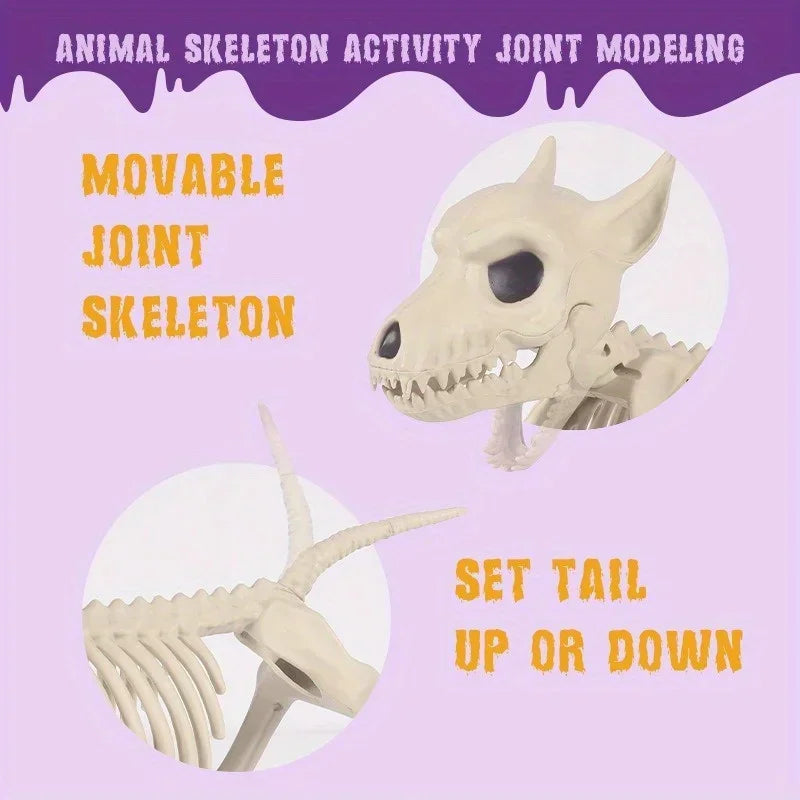 Halloween Little Wolf Skeleton Decoration – Creative Indoor & Outdoor Home Ornament