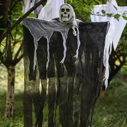 Halloween Skeleton Pendant – Hanging Ghost Skull Gauze Decoration