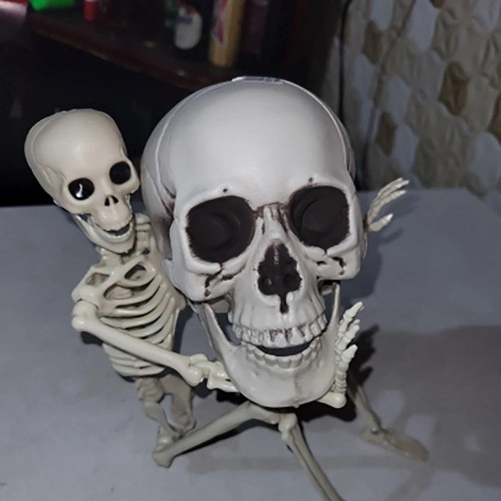 Halloween Skull Decoration – Realistic Plastic Skeleton Head for Party, Yard, and Haunted House Props