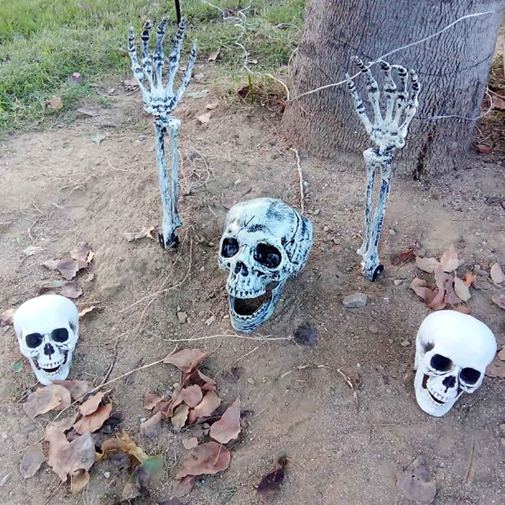 Halloween Skull Decoration – Realistic Plastic Skeleton Head for Party, Yard, and Haunted House Props