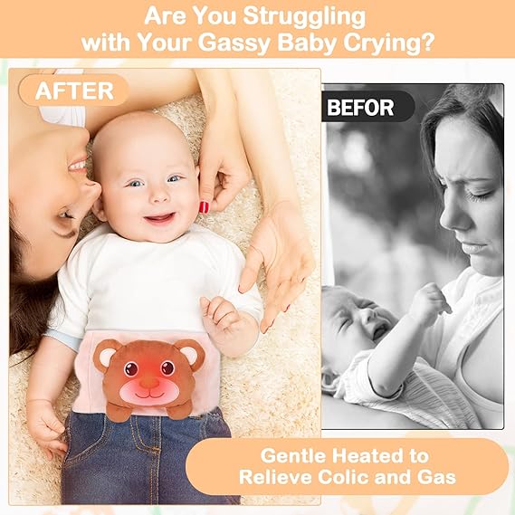 Heigoeost Baby Colic & Gas Relief Heated Tummy Wrap – Newborn Belly Soothing Pad - Urbizia