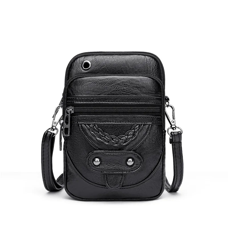 Multi-Functional Soft PU Leather Small Shoulder Bag For Women Vintage Crossbody Bag Cash Purse Cell phone Baga Handbag Purse