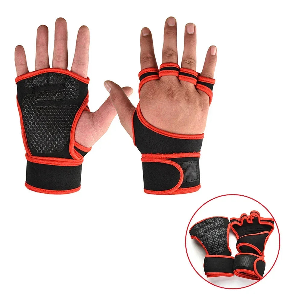 Training Sport Gloves for Men Women Workout Gloves Fitness Body Building Weightlifting Gym Hand Wrist Palm Protector Gloves - Urbizia