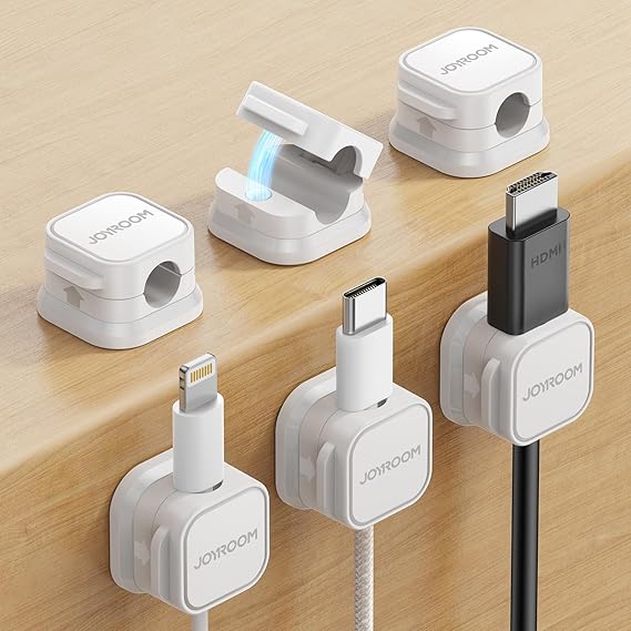 JOYROOM Magnetic Cord Holder – 12 Pack Adjustable Cable Organizer Clips - Urbizia