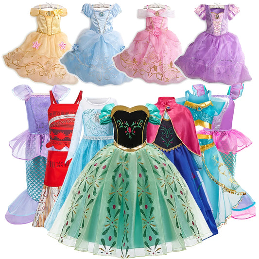 Kids Princess Costume – Elsa,Mermaid Pageant Dress for Girls 3-10Y
