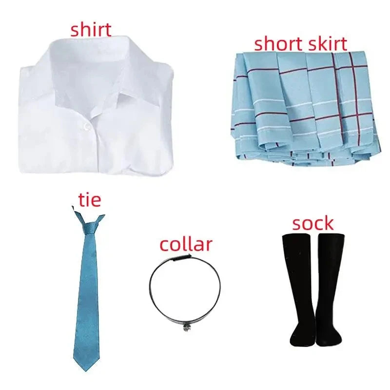 Kitagawa Marin Cosplay Costume – My Dress Up Darling Anime Outfit with School Uniform, Wig & Earrings for Girls