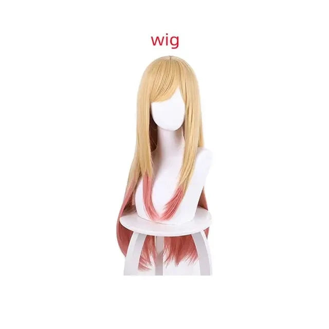 Kitagawa Marin Cosplay Costume – My Dress Up Darling Anime Outfit with School Uniform, Wig & Earrings for Girls