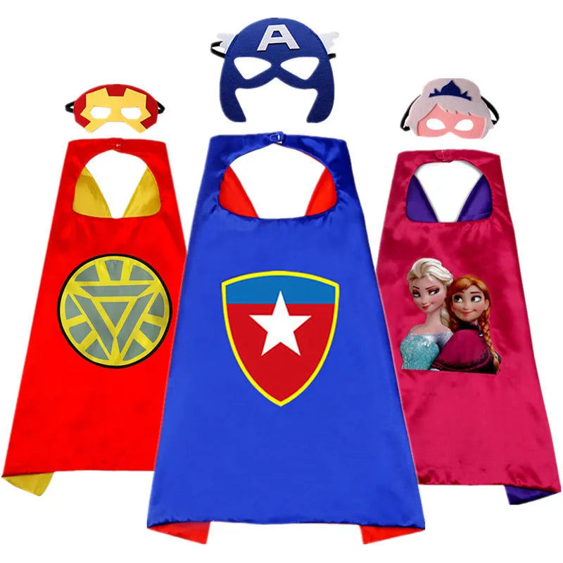 MINISO Superhero Cape – Cartoon Anime Cosplay Costume with Mask for Kids Halloween Birthday Gift