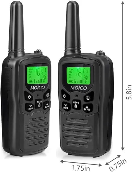 MOICO Long Range Walkie Talkies (2 Pack) - Urbizia
