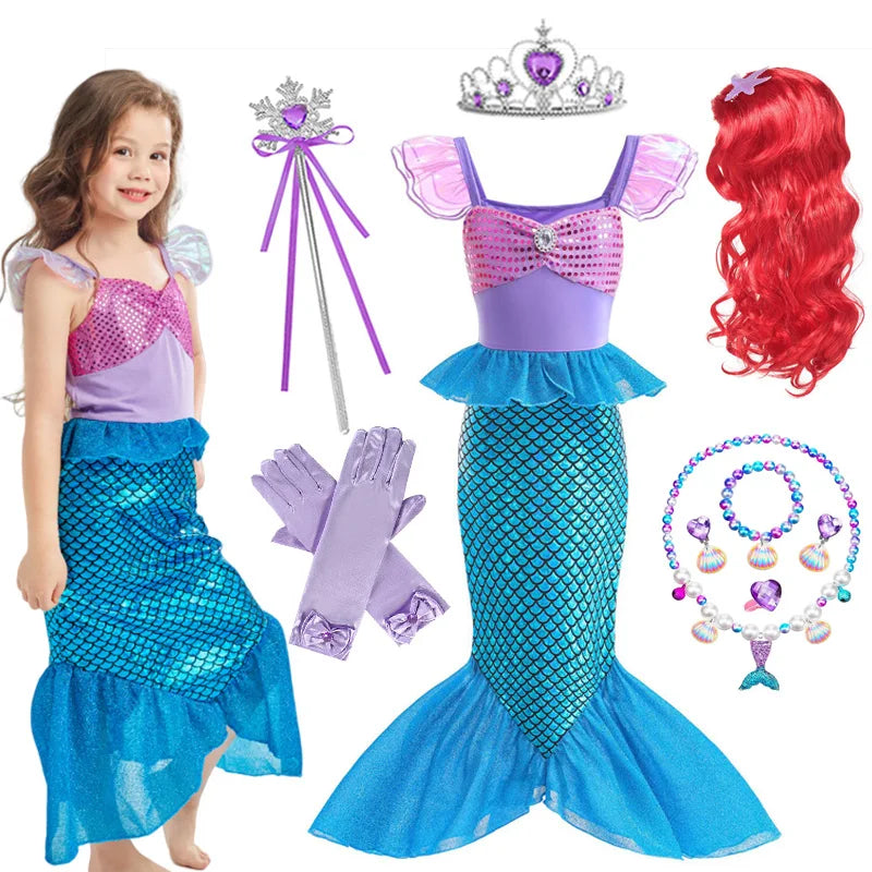 Mermaid Birthday Party Dress for Girls – Summer Mermaid Costume